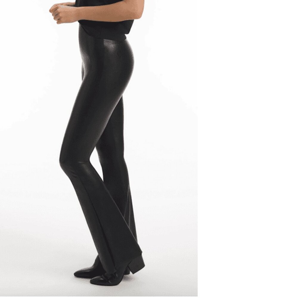 Commando High Rise Faux Leather Flared Leggings Black M